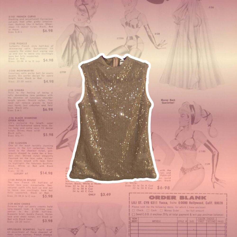 Sequin tan glitter top this